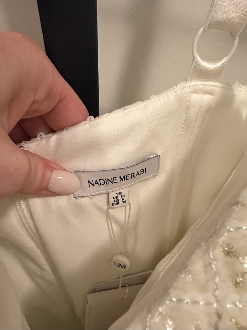 Nadine Merabi white sparkly jumpsuit new with tags - Picture 3 of 4